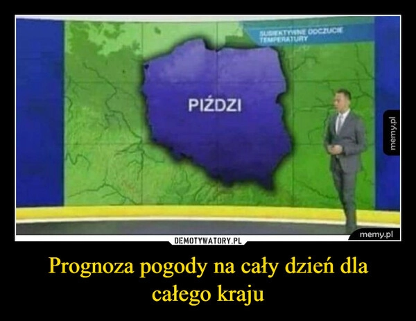 
    Prognoza pogody na cały dzień dla całego kraju