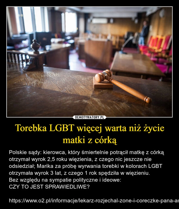 
    Torebka LGBT więcej warta niż życie matki z córką