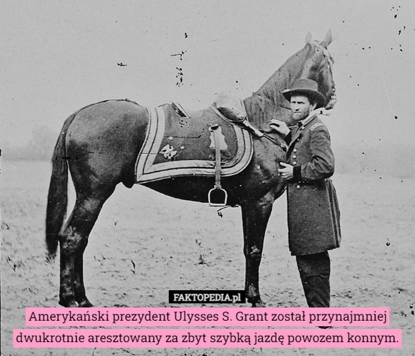 
    Amerykański prezydent Ulysses S. Grant został przynajmniej dwukrotnie aresztowany