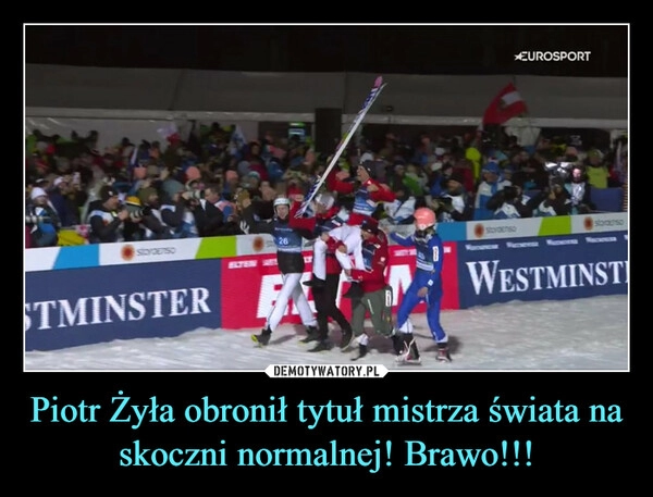 
    Piotr Żyła obronił tytuł mistrza świata na skoczni normalnej! Brawo!!!