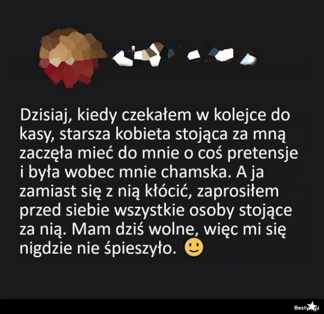 
    Niemiła pani w kolejce 