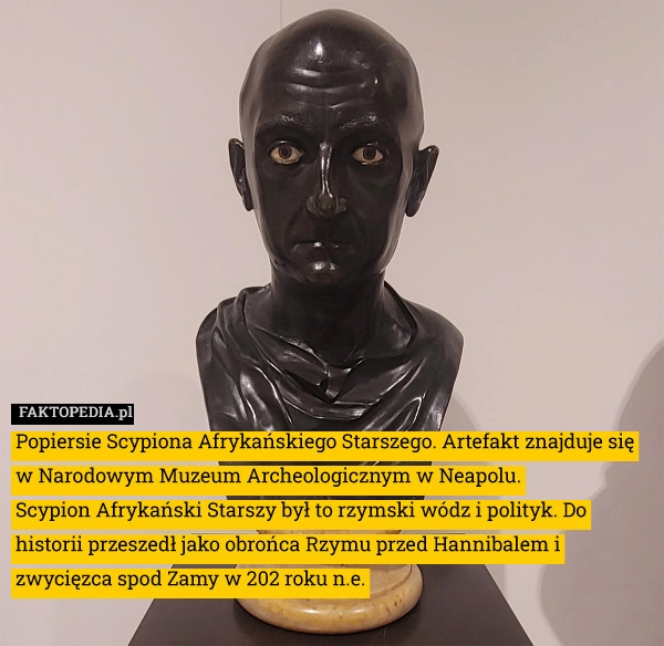 
    Popiersie Scypiona Afrykańskiego Starszego. Artefakt znajduje się w Narodowym