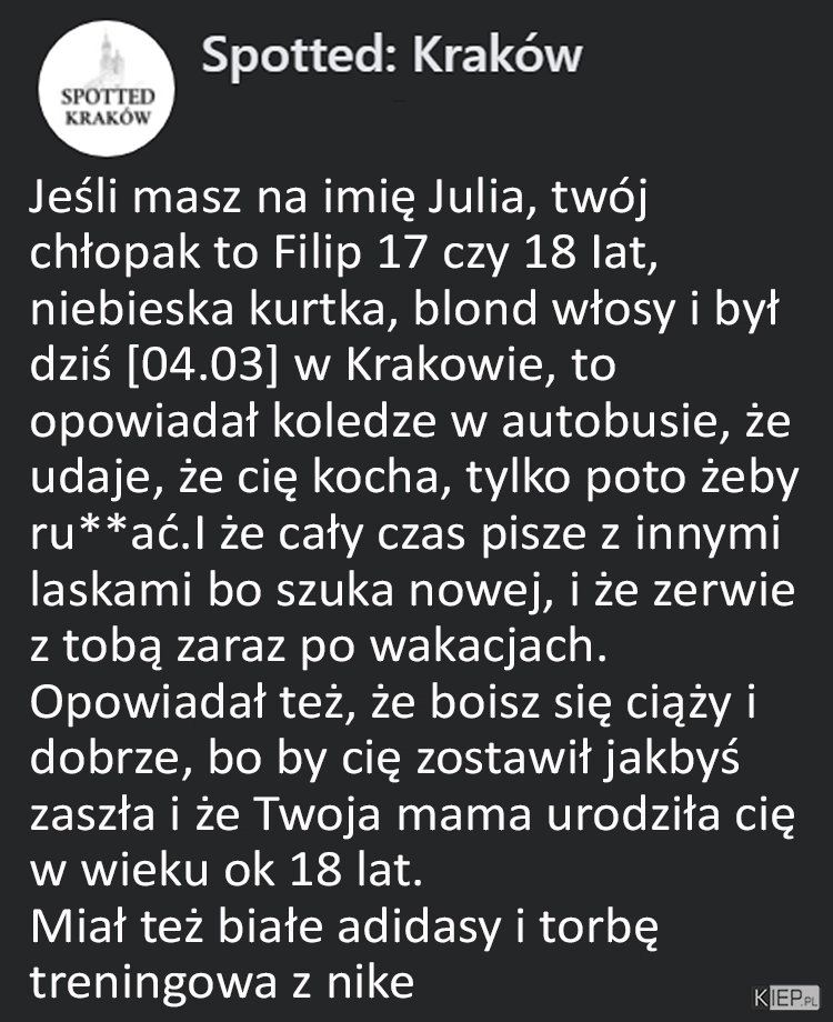 
    Oj Filip, co Ty odwalasz...