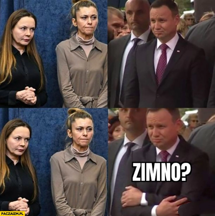 
    Andrzej Duda do żony Wąsika Kamińskiego zimno?