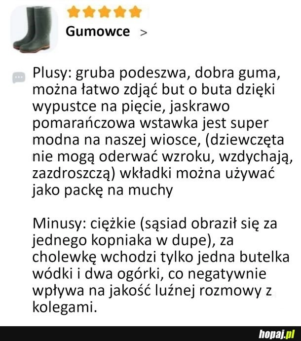 
    Recenzja gumiaków