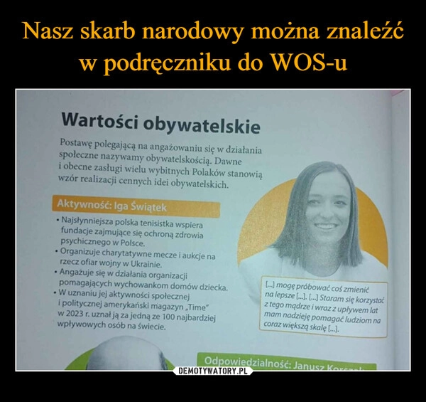 
    Nasz skarb narodowy można znaleźć w podręczniku do WOS-u