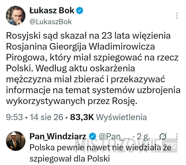 Szpiegowanie na rzecz Polski
