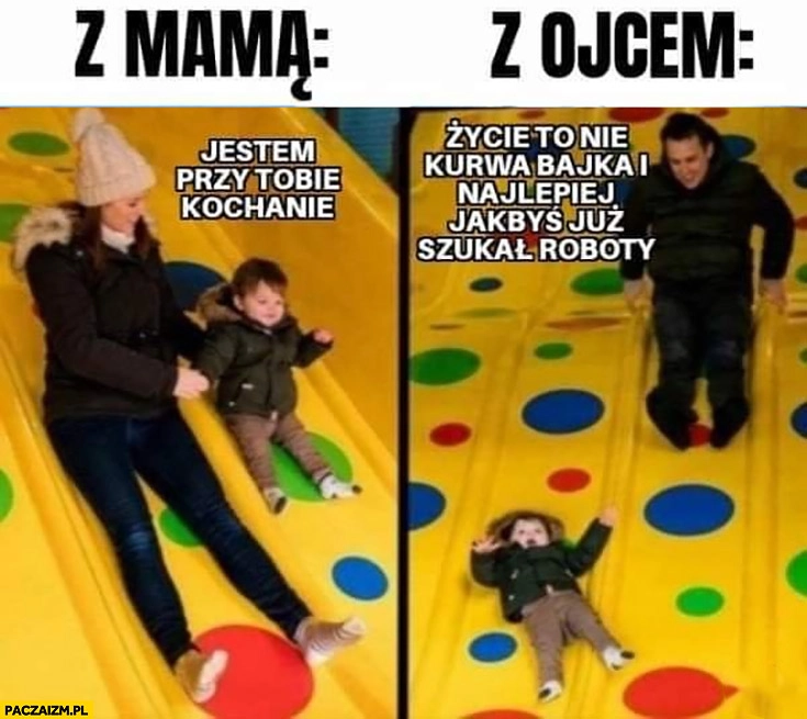 
    Dziecko z mamą jestem przy Tobie vs z ojcem życie to nie bajka