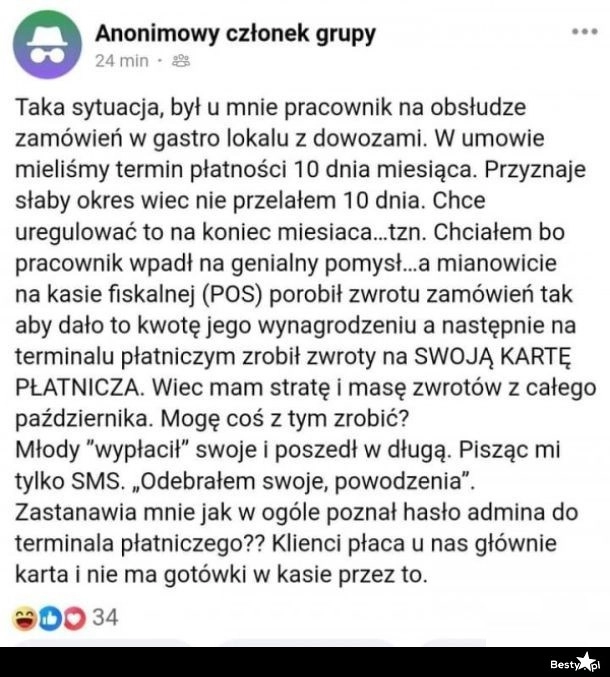 
    Kiedy zalegasz pracownikowi z wypłatą... 