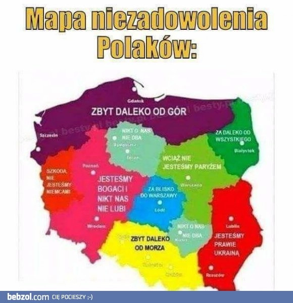 
    Mapa niezadowolenia Polaków