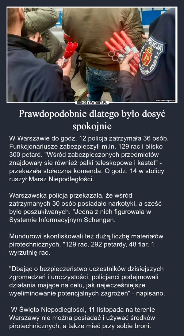 
    Prawdopodobnie dlatego było dosyć spokojnie