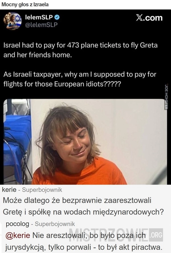 
    Mocny głos z Izraela