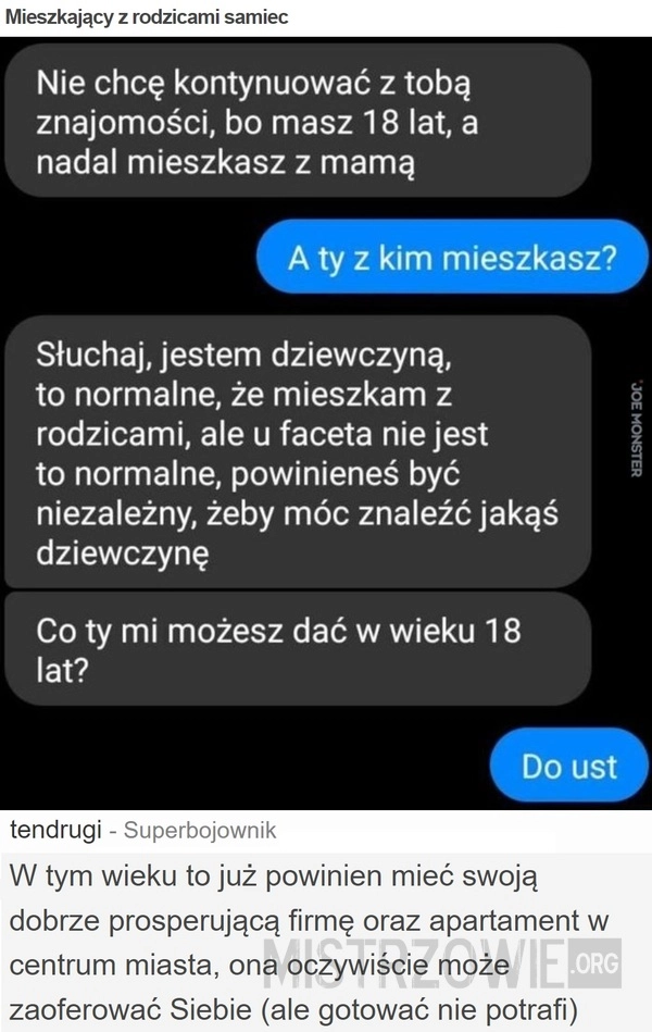 
    Mieszkający z rodzicami samiec