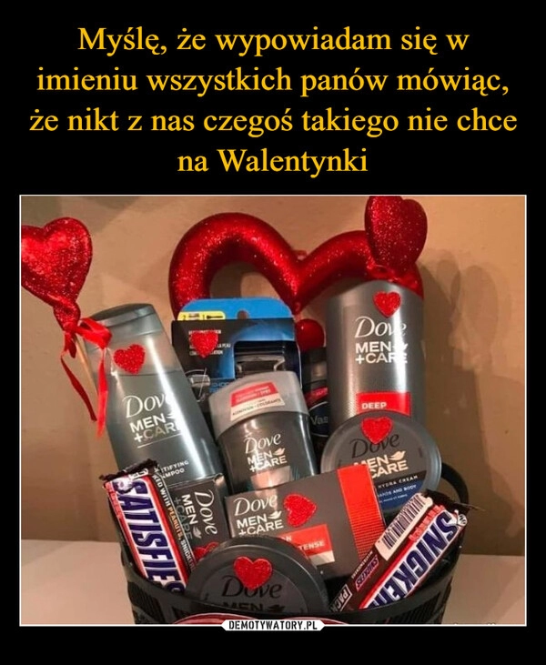 
    Myślę, że wypowiadam się w imieniu wszystkich panów mówiąc, że nikt z nas czegoś takiego nie chce na Walentynki