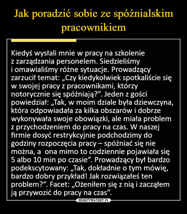 
    Jak poradzić sobie ze spóźnialskim pracownikiem