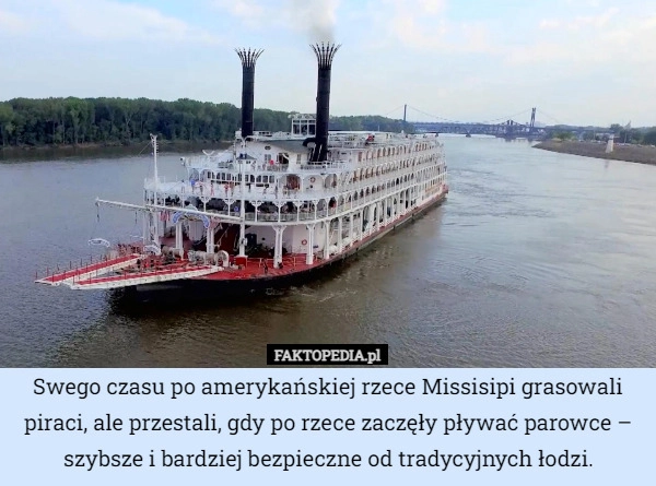 
    Swego czasu po amerykańskiej rzece Missisipi grasowali piraci, ale przestali,