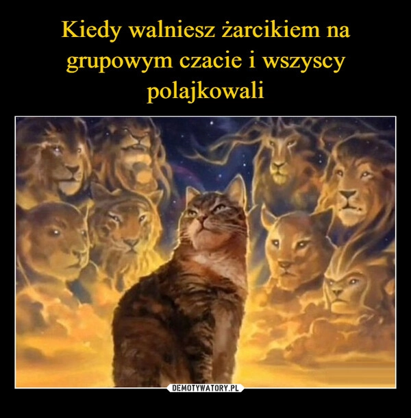 
    Kiedy walniesz żarcikiem na grupowym czacie i wszyscy polajkowali