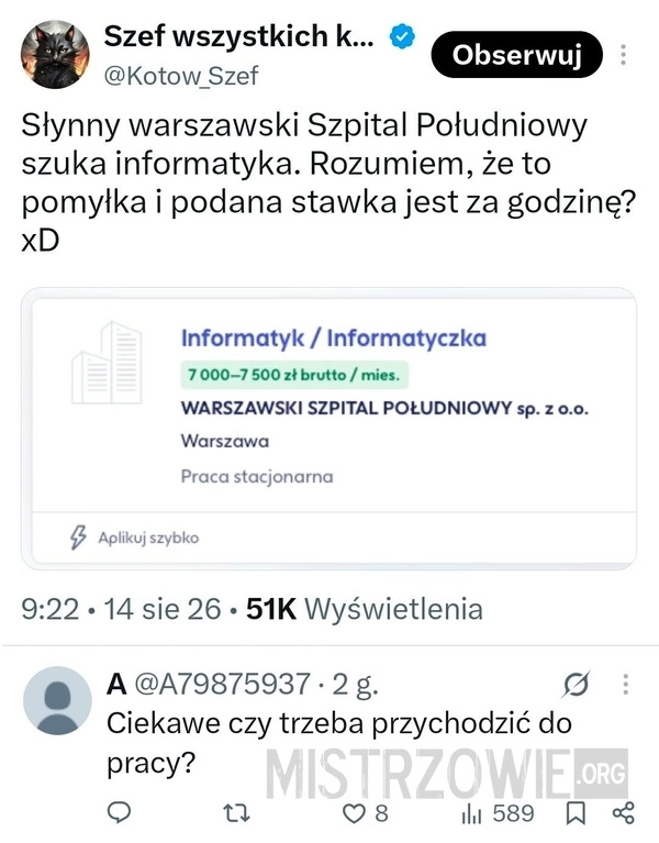 Praca w Szpitalu Południowym