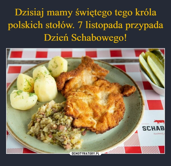 
    Dzisiaj mamy świętego tego króla polskich stołów. 7 listopada przypada Dzień Schabowego!