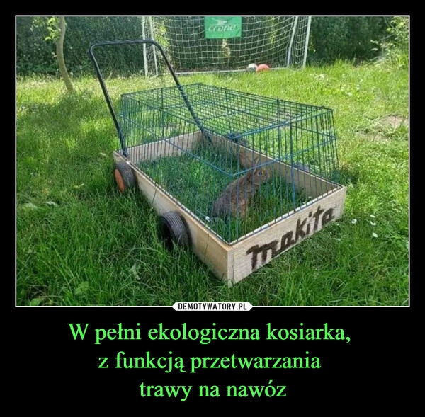 
    W pełni ekologiczna kosiarka, 
z funkcją przetwarzania 
trawy na nawóz