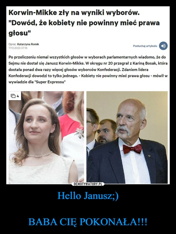 
    Hello Janusz;)

BABA CIĘ POKONAŁA!!!