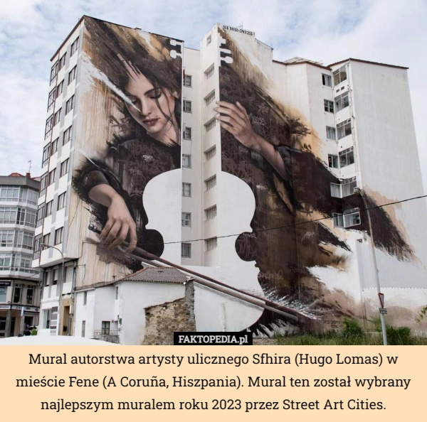 
    Mural autorstwa artysty ulicznego Sfhira (Hugo Lomas) w mieście Fene...