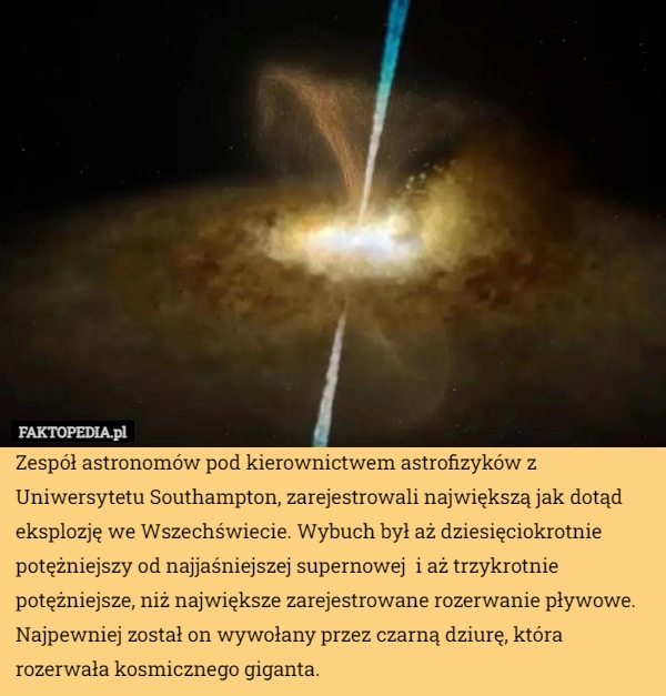 
    Zespół astronomów pod kierownictwem astrofizyków z Uniwersytetu Southampton,