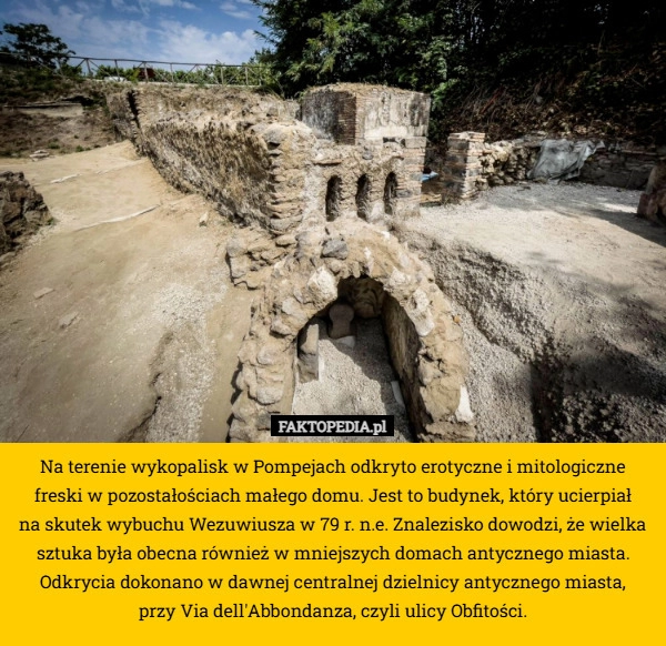 
    Na terenie wykopalisk w Pompejach odkryto erotyczne i mitologiczne freski