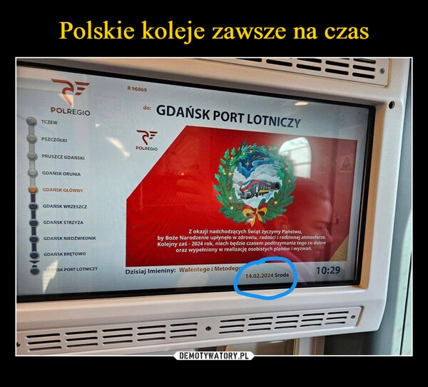 
    Polskie koleje zawsze na czas