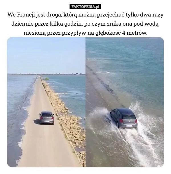 
    We Francji jest droga, którą można przejechać tylko dwa razy dziennie przez