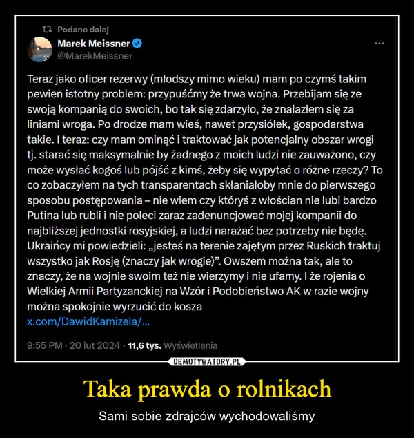 
    Taka prawda o rolnikach