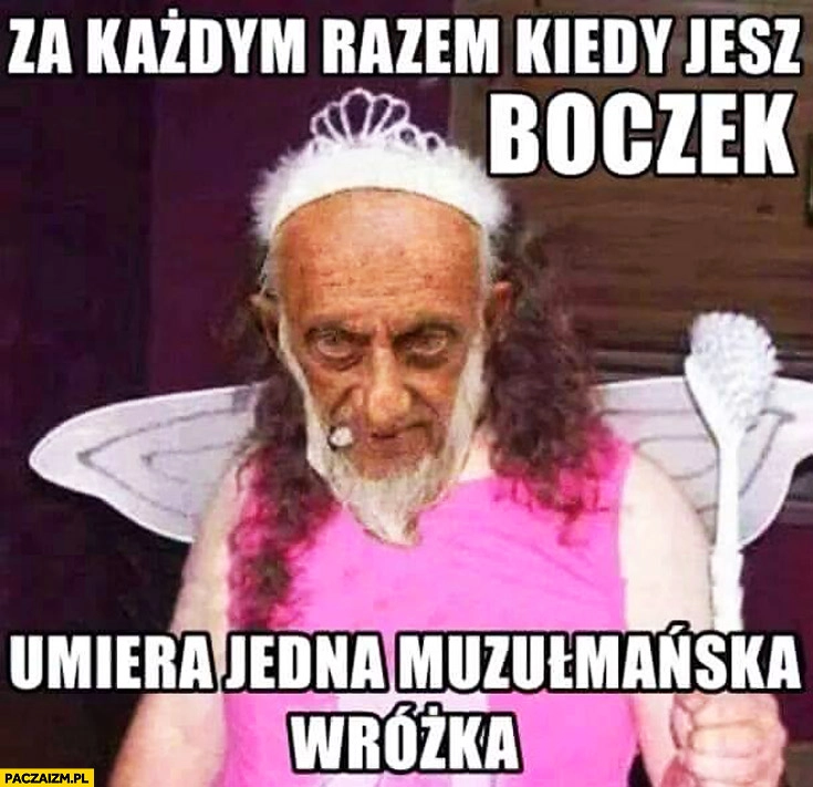 
    Za każdym razem kiedy jesz boczek umiera jedna muzułmańska wróżka