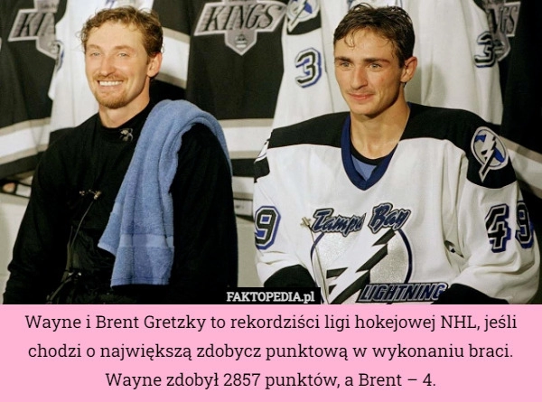 
    
			Wayne i Brent Gretzky to rekordziści ligi hokejowej NHL, jeśli chodzi o...					