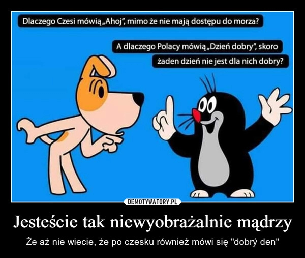 
    Jesteście tak niewyobrażalnie mądrzy