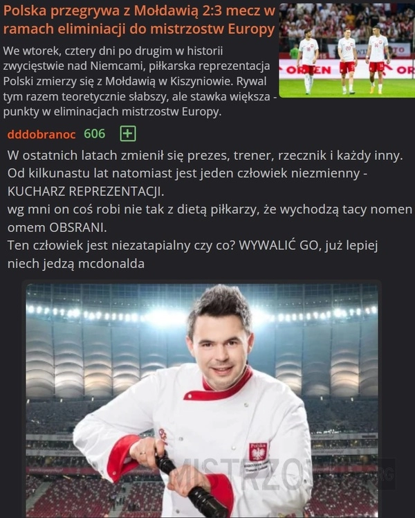 
    Polska przegrywa z Mołdawią 2:3