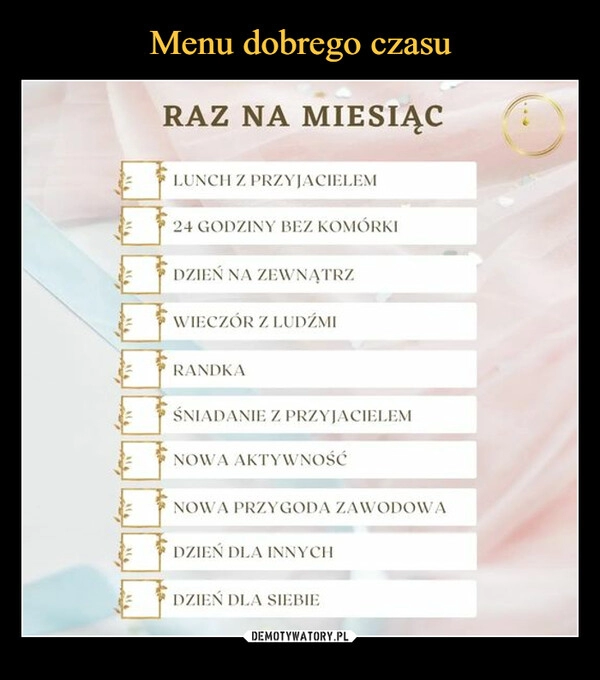 
    Menu dobrego czasu