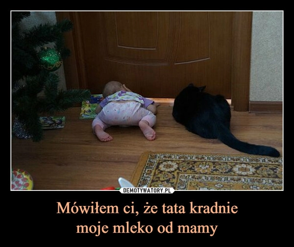 
    Mówiłem ci, że tata kradnie
moje mleko od mamy