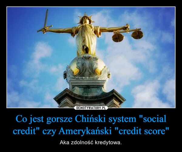 
    Co jest gorsze Chiński system "social credit" czy Amerykański "credit score"