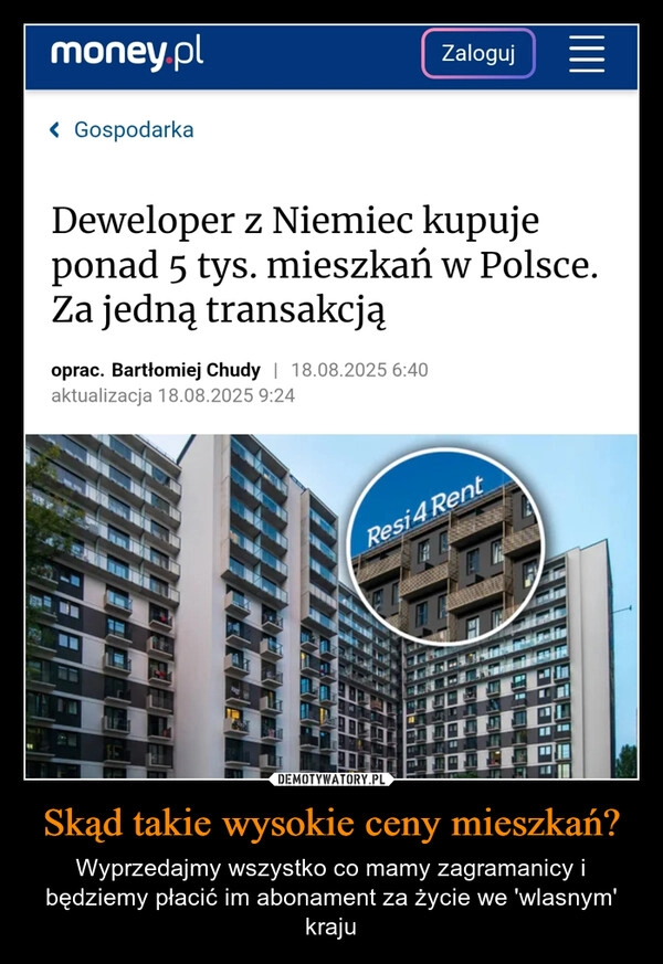 
    Skąd takie wysokie ceny mieszkań?