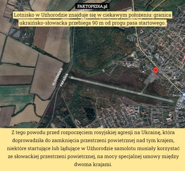 
    Lotnisko w Użhorodzie znajduje się w ciekawym położeniu: granica ukraińsko-słowacka