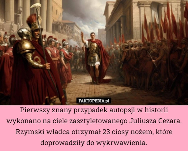 
    Pierwszy znany przypadek autopsji w historii wykonano na ciele zasztyletowanego