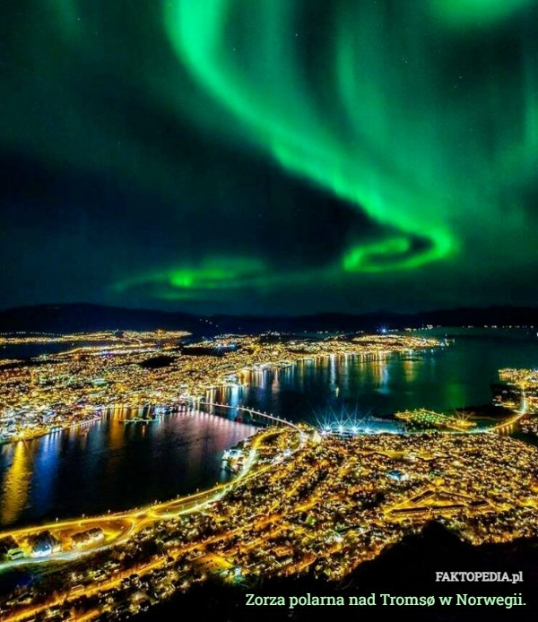 
    
			Zorza polarna nad Tromsø w Norwegii.					