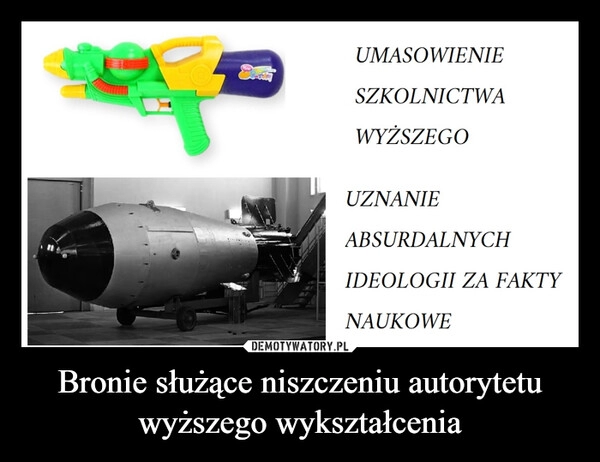 
    Bronie służące niszczeniu autorytetu wyższego wykształcenia