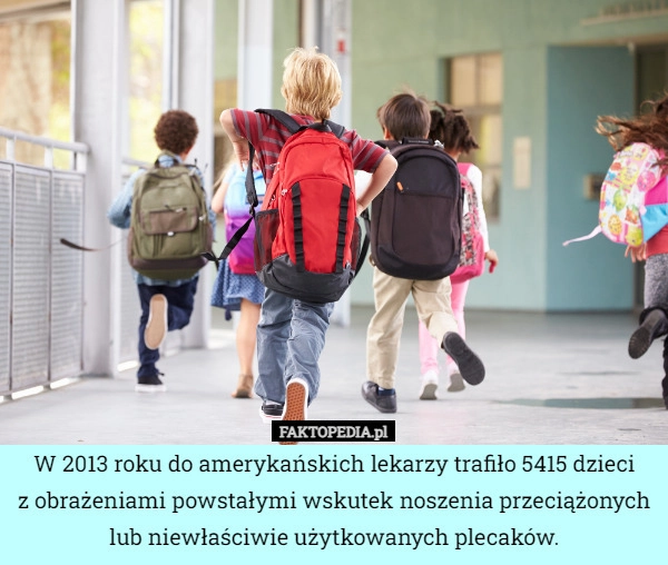 
    W 2013 roku do amerykańskich lekarzy trafiło 5415 dzieci
z obrażeniami powstałymi