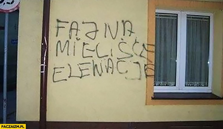 
    Fajną mieliście elewację napis na murze