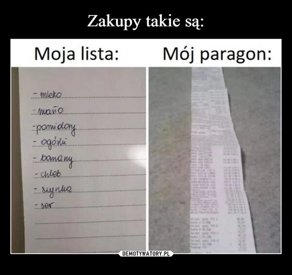 
    Zakupy takie są: