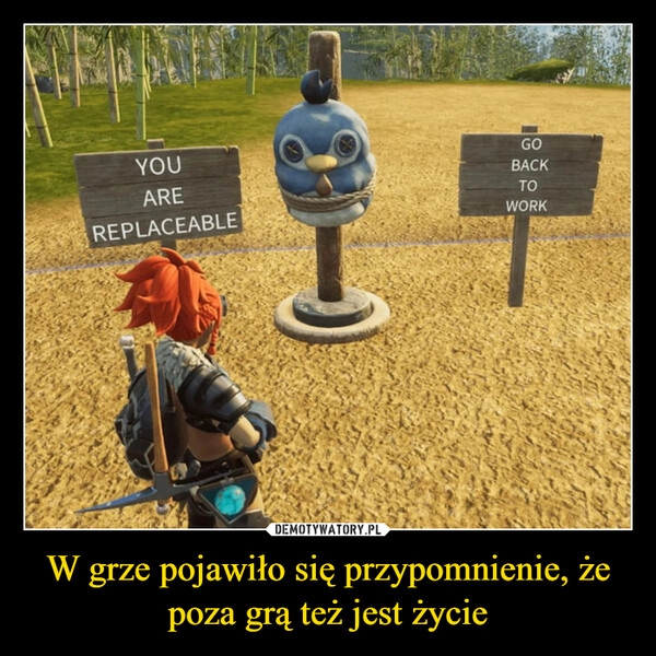 
    W grze pojawiło się przypomnienie, że poza grą też jest życie