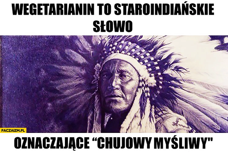 
    Wegetarianin to staroindiańskie słowo oznaczające kijowy myśliwy