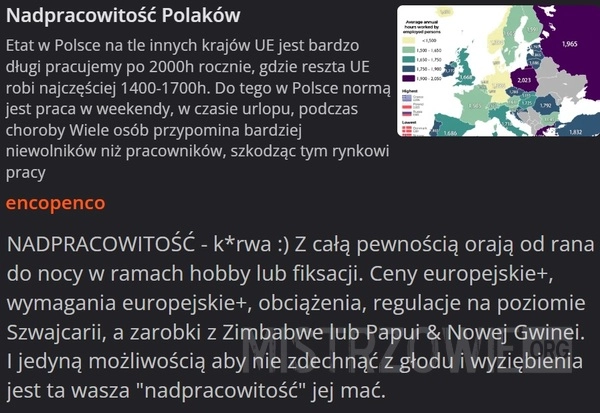 
    Nadpracowitość Polaków