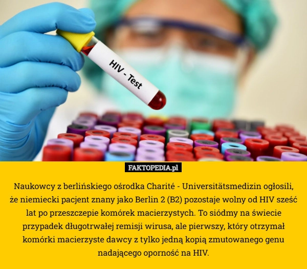 
    Naukowcy z berlińskiego ośrodka Charité - Universitätsmedizin ogłosili,